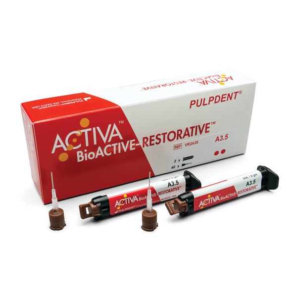Pulpdent VR2A35 Activa BioACTIVE Universal Restorative Syringe Value Pack A3.5 8 Gm 2/Pk Pulpdent VR2A35 Activa BioACTIVE Universal Restorative Syringe Value Pack A3.5 8 Gm 2/Pk
